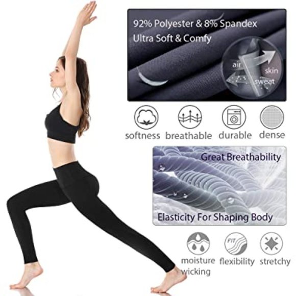 HIGHDAYS Womens High Waist Leggings with Pockets - Picture 3 of 6